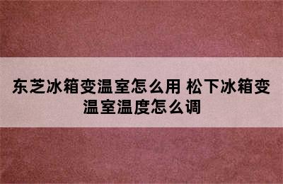 东芝冰箱变温室怎么用 松下冰箱变温室温度怎么调